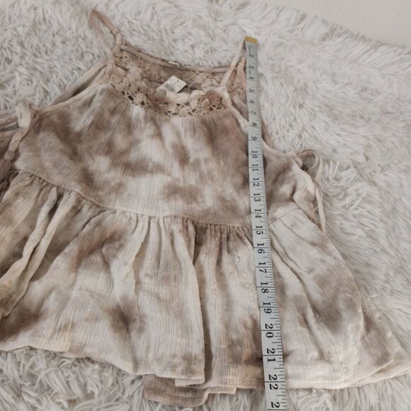 Aerie Boho Tie Dye Tank Top Ties & Tassels Aerie XS Crocheted Neckline NEW - Picture 4 of 6